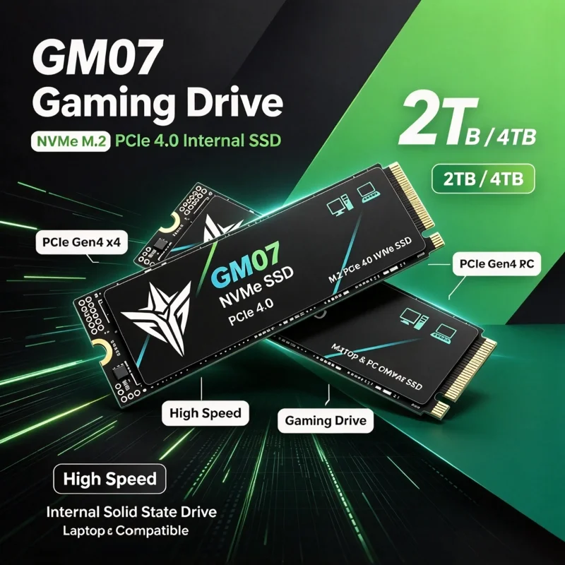 M.2 Nvme 4Tb Pcie 4.0 Ssd - قرص تخزين صلب جديد GM07 M2