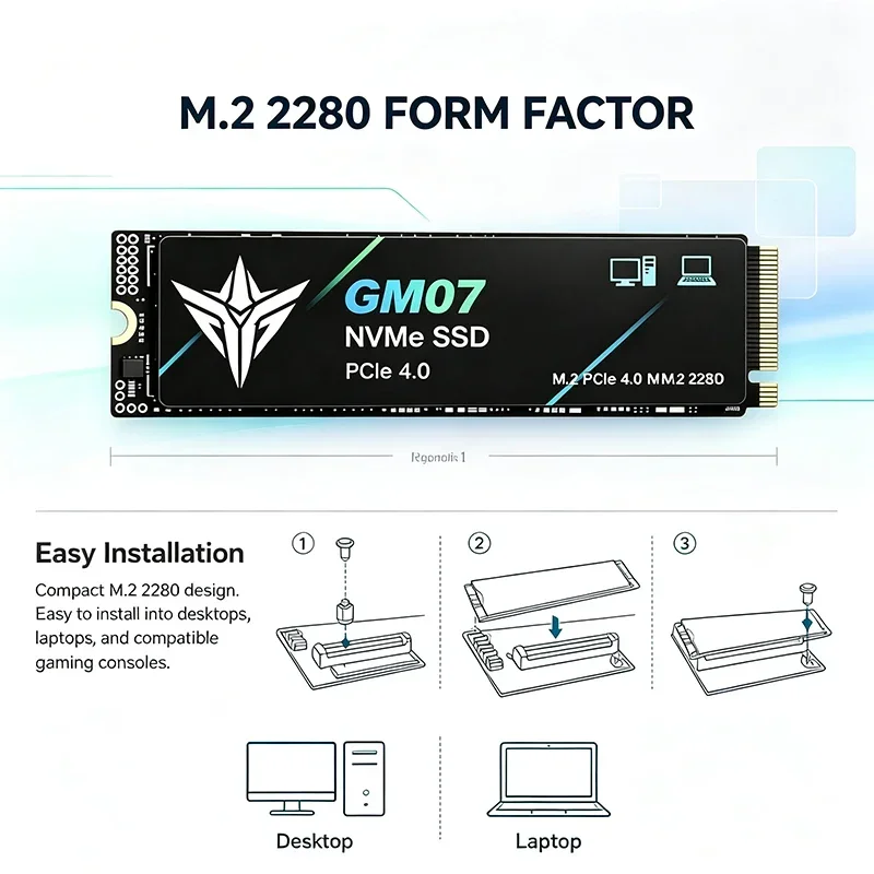 قرص تخزين صلب جديد GM07 M2 SSD - مراجعة M.2 Nvme 4Tb Pcie 4.0 Ssd وسعره